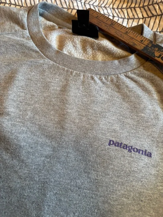 Patagonia organic cotton Men's Long-Sleeve Crewneck Shirt Gray - Picture 4 of 6